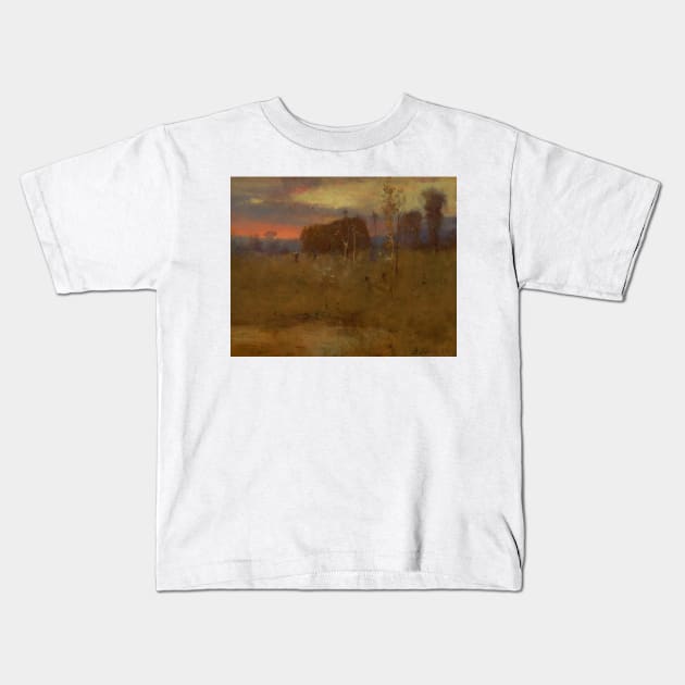 Afterglow on the Meadow by George Inness Kids T-Shirt by Classic Art Stall